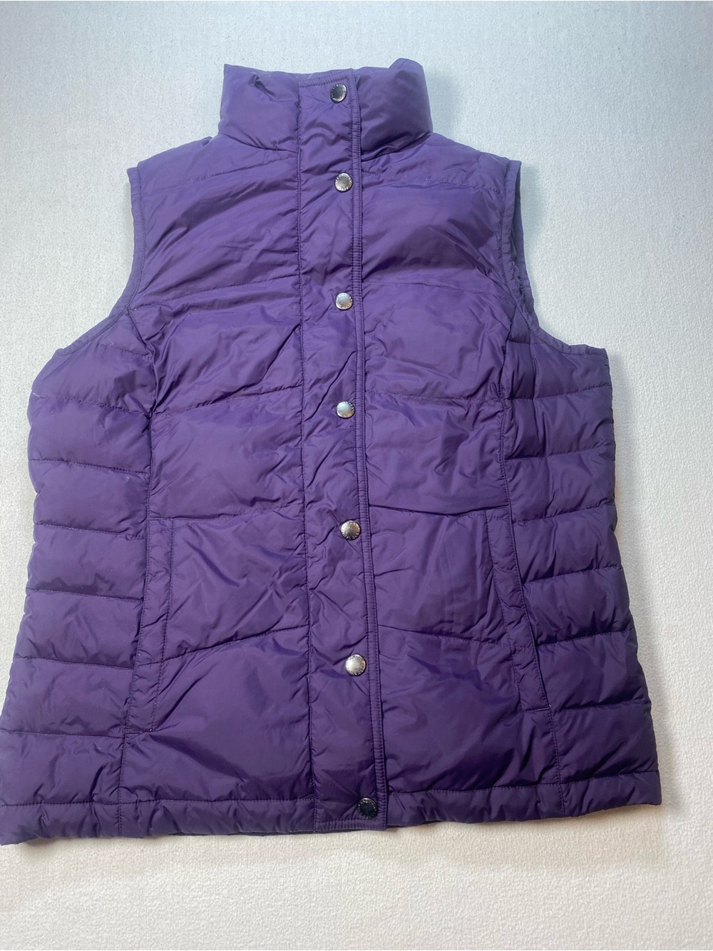 Lands' End Purple Quilted Down/Feather Puffer Vest size XS